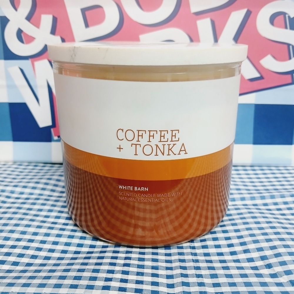 Bath And Body Works Coffee And Tonka 3 Wick Candle